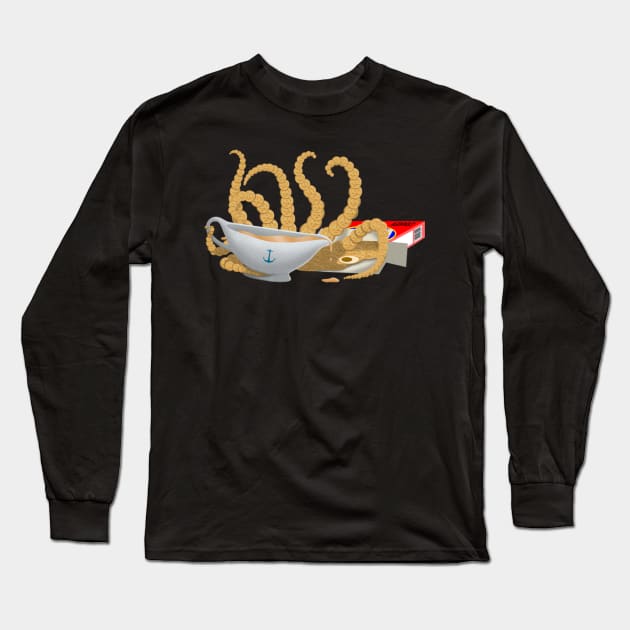 Original Food Kraken Cracker Snack Monster Octopus Kraken Long Sleeve T-Shirt by BoggsNicolas